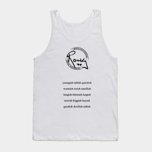 Rocky Flintstone ish words signature logo Tank Top